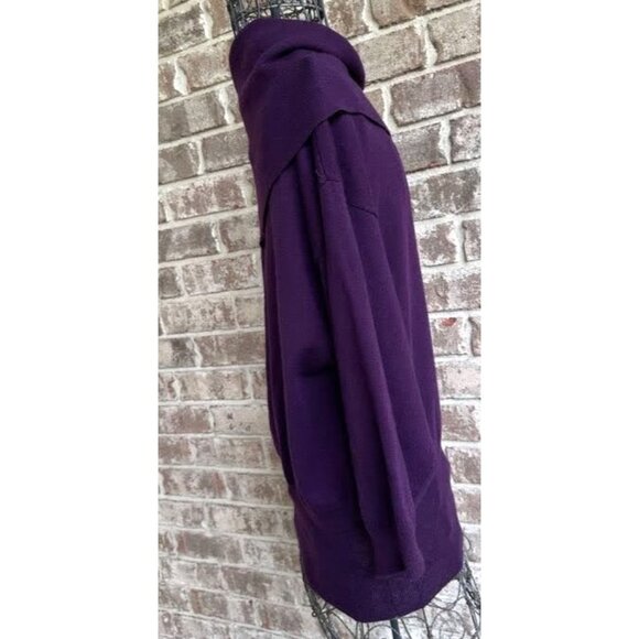 Vintage Tweeds Womens Merino Wool Sweater XL Purple Cowl Neck Business Casual - Picture 5 of 11